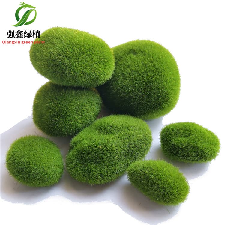 Artificial Moss Lawn Stone, Moss Rock Background Wall Ornament, Fake Rock for Miniature Landscape Bonsai Decoration, Furry Stone