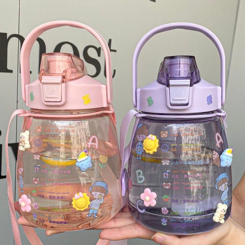 2026 New Large Belly Cup with Straw Ins Water Cup for Women Kids Large Capacity Water Bottle Portable