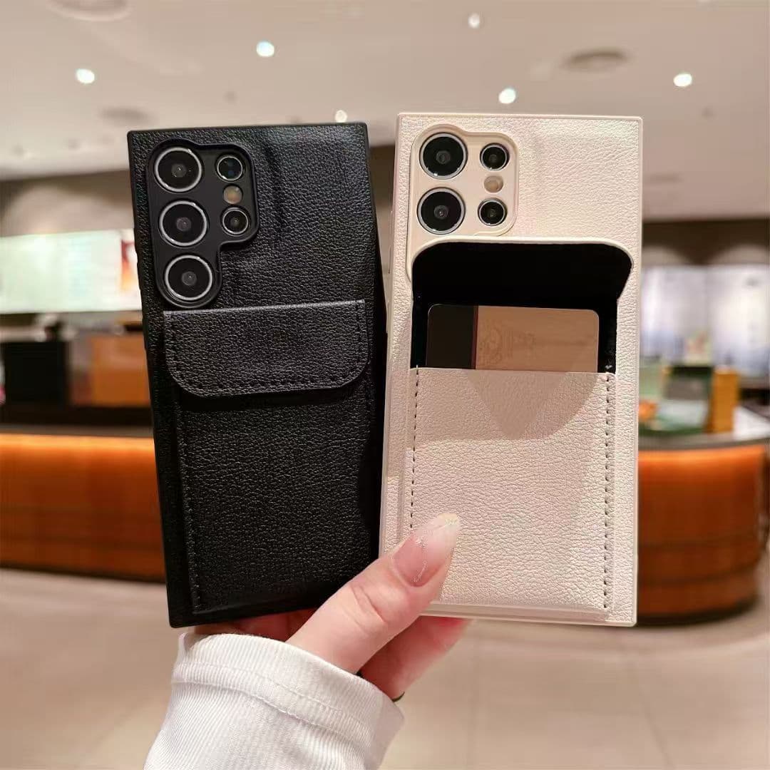 Lychee Grain Leather Case for Samsung Galaxy S25 Ultra, S24 Plus, S23 with Stand and Card Slot