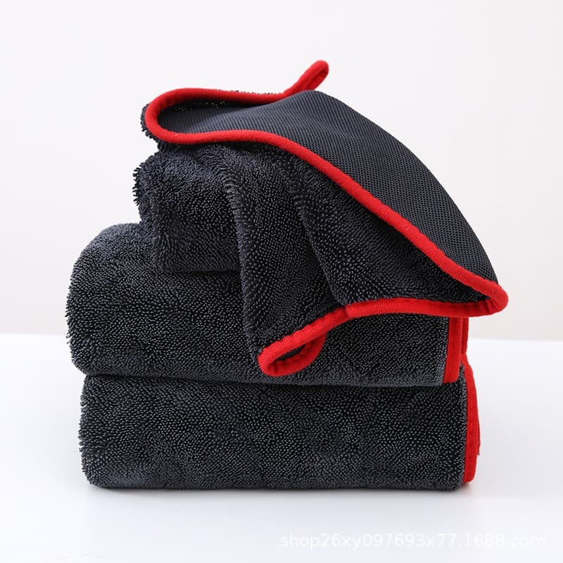 Pigtail Absorbent Towel Thickened Twisted Cloth Car Wash Towel Lint-Free Bound Edge Streak-Free Drying Towel