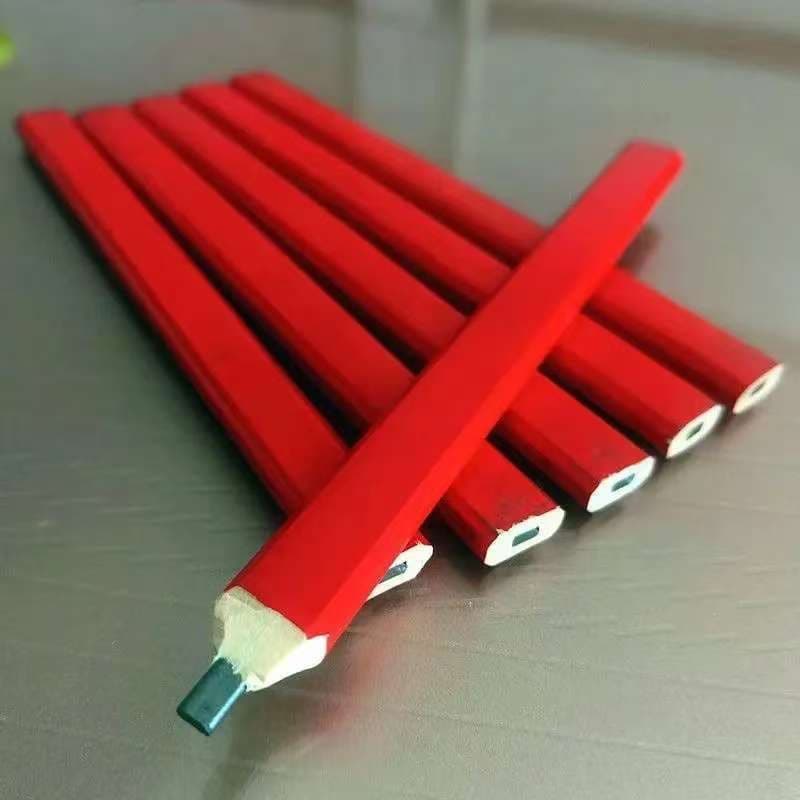 Octagonal Carpenter Pencil for Construction Sites, Widened and Thickened Lead Core, Flat Tip Marking Pencil for Renovation, Durable Writing Pencil