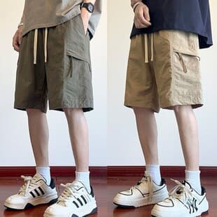 Summer Cargo Pants Loose Plus Size Sports Casual Men New American Style Shorts Men Streetwear Beach Shorts Five-Point Pants