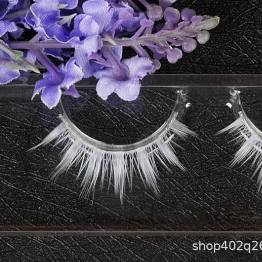 Cosplay Anime White False Eyelashes, Upper and Lower Dual-Use Lashes, Doll Tsurumaru Style