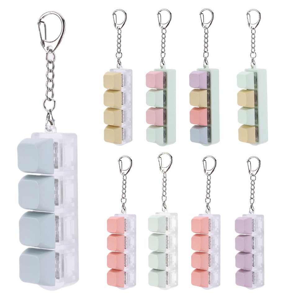 Keyboard Key Fidget Toy Colorful Keychain Keycap Stress Relief