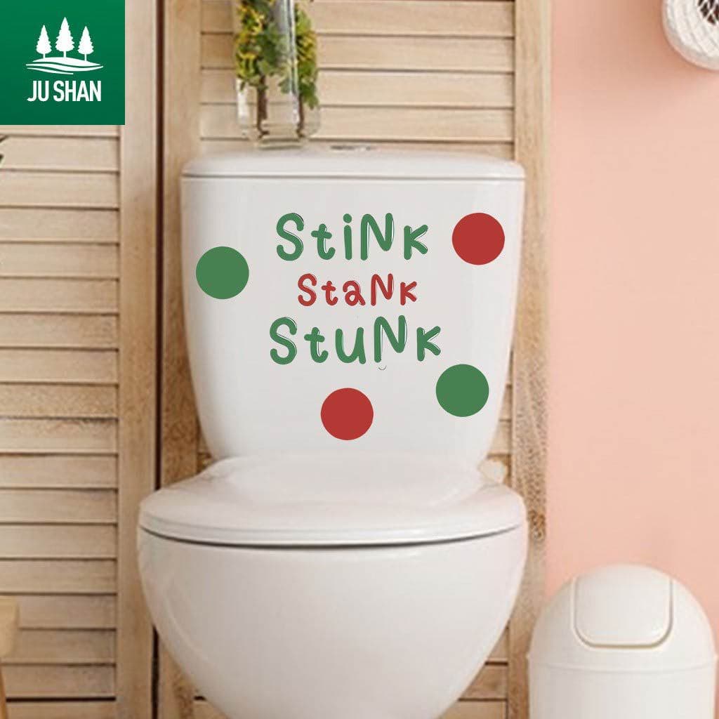 STINK STANK Christmas Text Toilet Sticker JS-N1694 - Cute Bathroom Decor Sticker