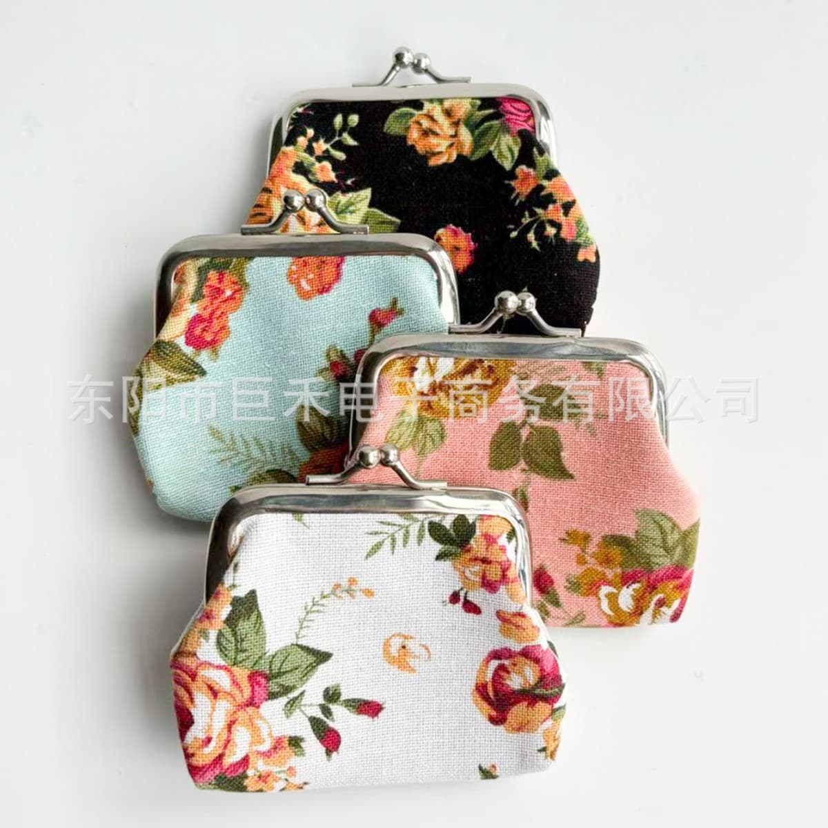 3-inch Mini Coin Purse Cross-Border Best Seller Clasp Purse Women's Coin Wallet Rose Floral Print Factory Direct Wholesale