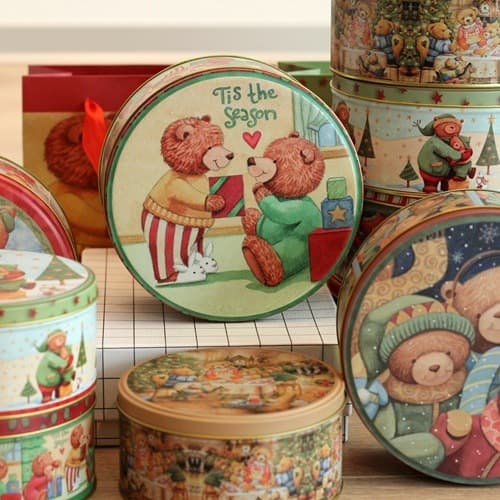 Small Bear Tin Box Handmade Cookie Tin Box Factory Stock Wholesale Candy Packaging Tin Can Souvenir Gift Box