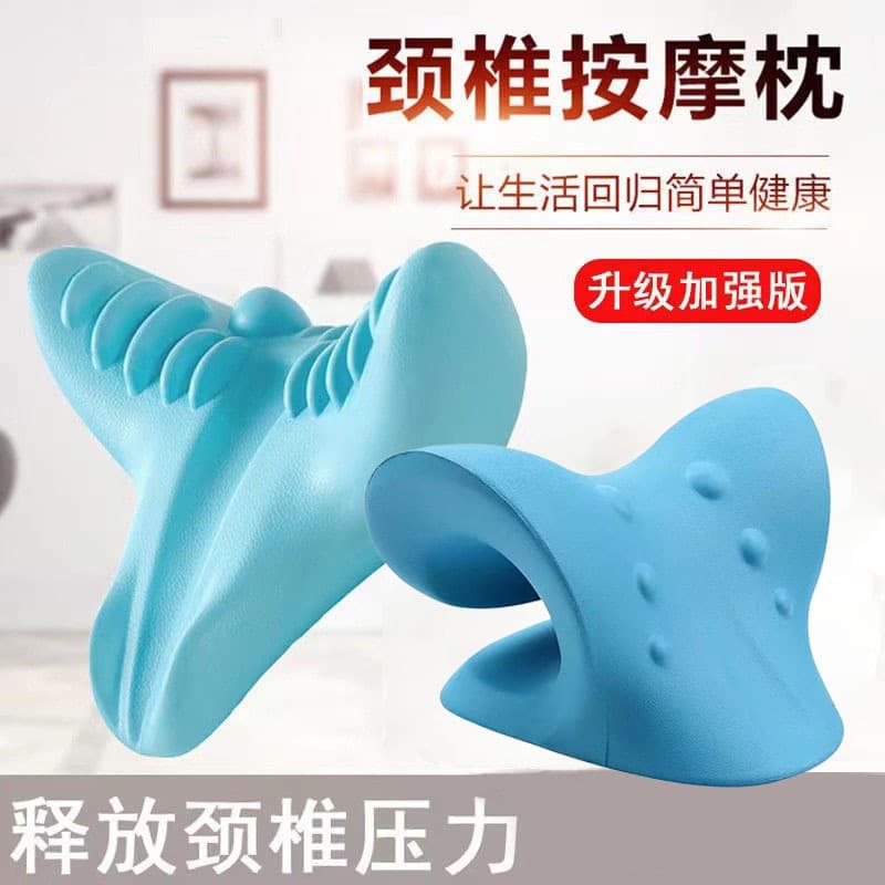 Home Use Cervical Massage Pillow with Gravity Acupressure and Stretch, Neck Massager for Dowager's Hump Relief