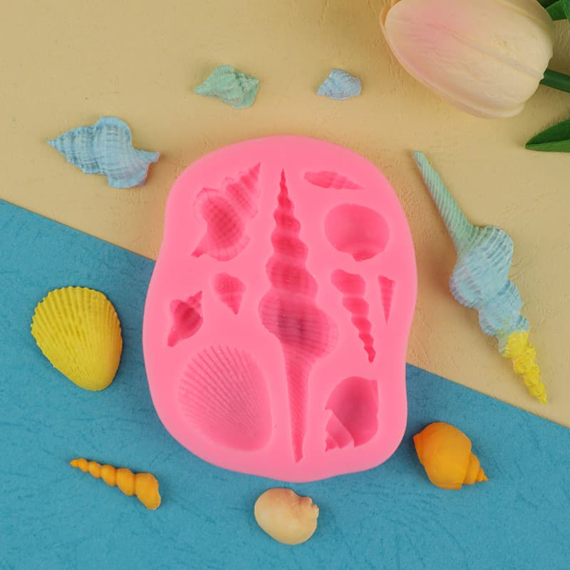 Ocean Shell Scallop Fondant Silicone Mold DIY Cookie Fondant Clay Cake Decoration Chocolate Mold