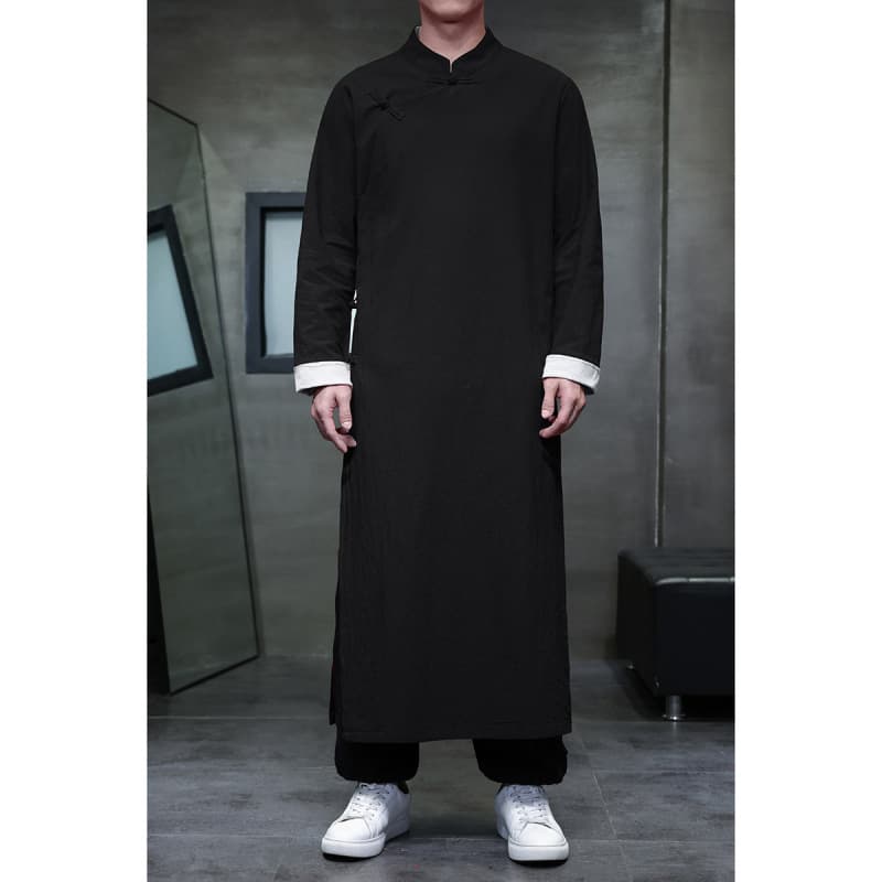 QT715 P85 Chinese Style Cotton Linen Mid-Length Gown Men's Tang Suit Cross Talk Suit Best Man Suit