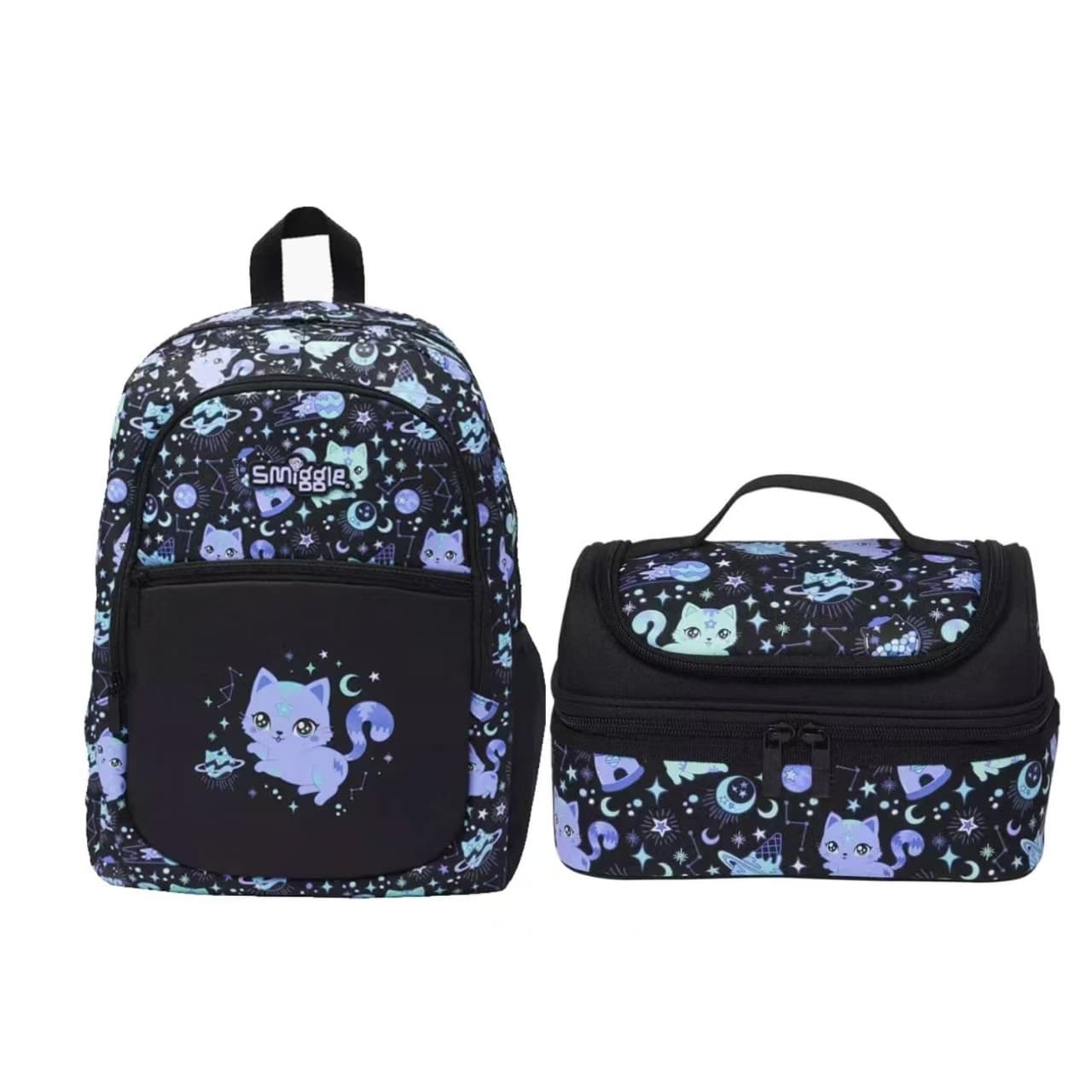 Australian Smiggle Schoolbag Student Large-Capacity Backpack Kids Cartoon Schoolbag Simple Little Black Cat Suit Series