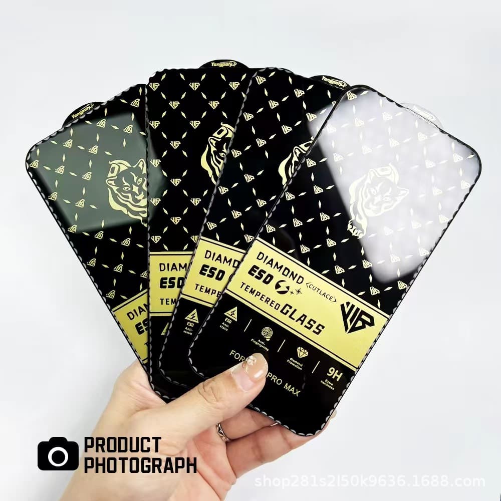 17pro MAX ESD Rhombus HD Glass Diamond Pattern Anti-Spy Tempered Glass Screen Protector