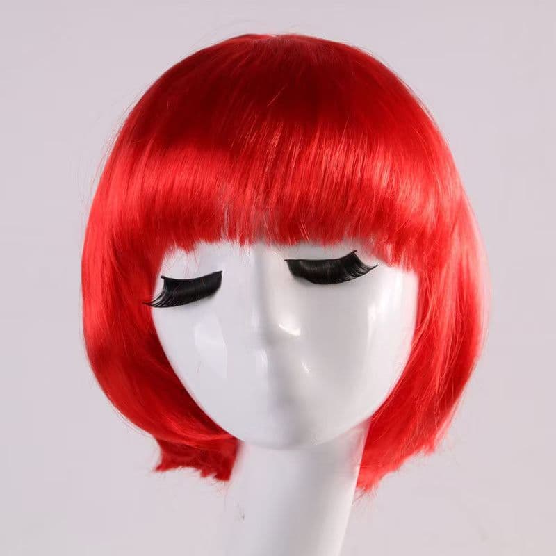 Bob Wig Short Hair Colorful Wig Student Wig Party Wig