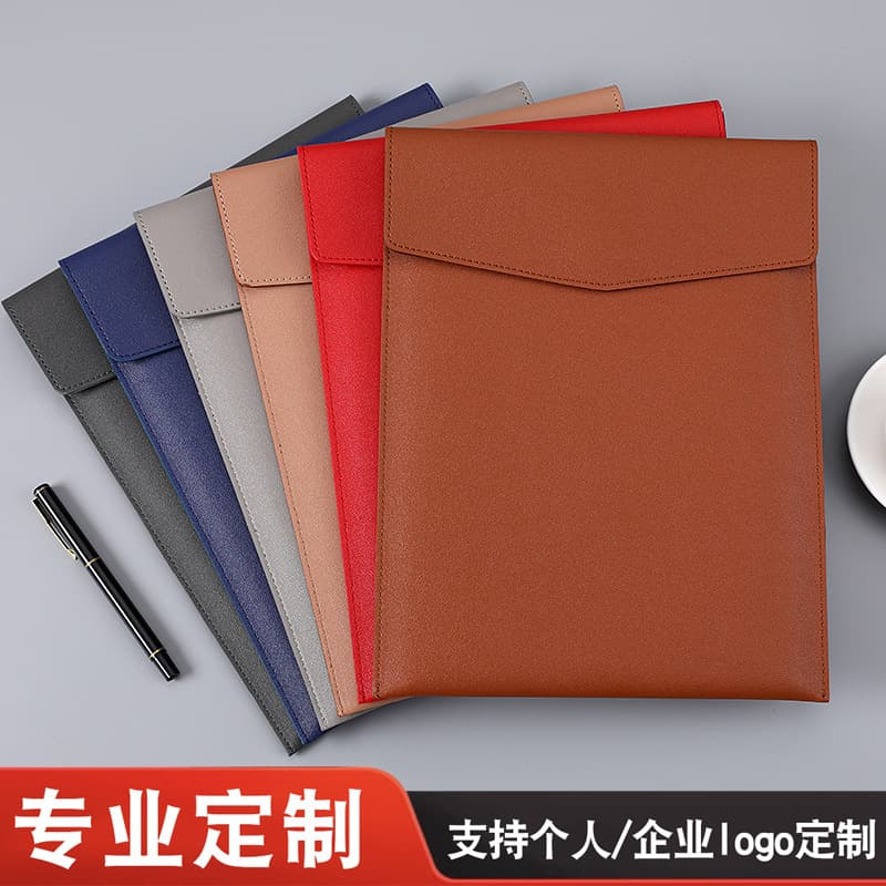 A4 Leather Large Capacity Storage File Bag Office Business Data Archive Waterproof Leather Document Folder Bag