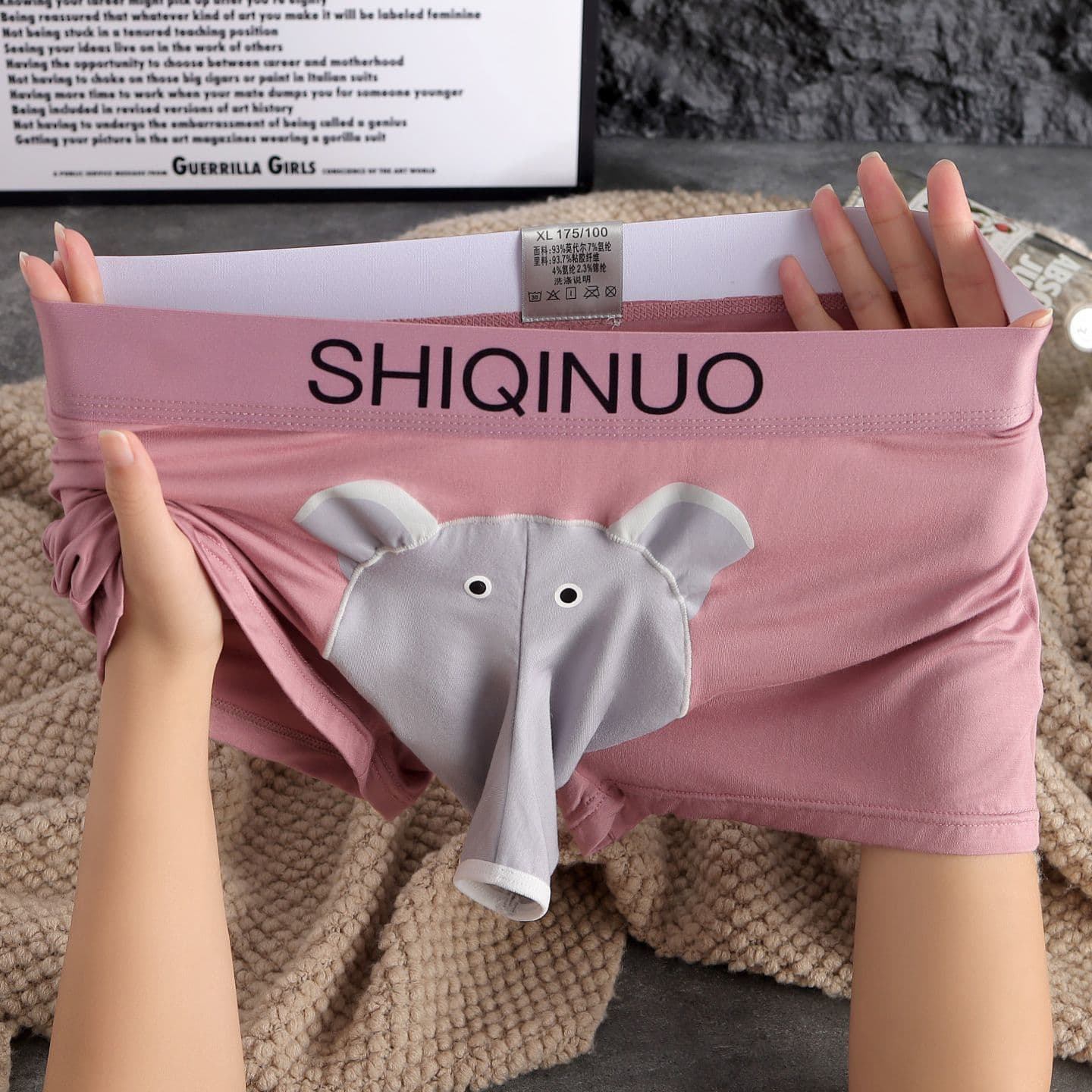 Cartoon elephant men's modal underwear men's breathable and comfortable boxer briefs youth fashion shorts men's skin-friendly underwear