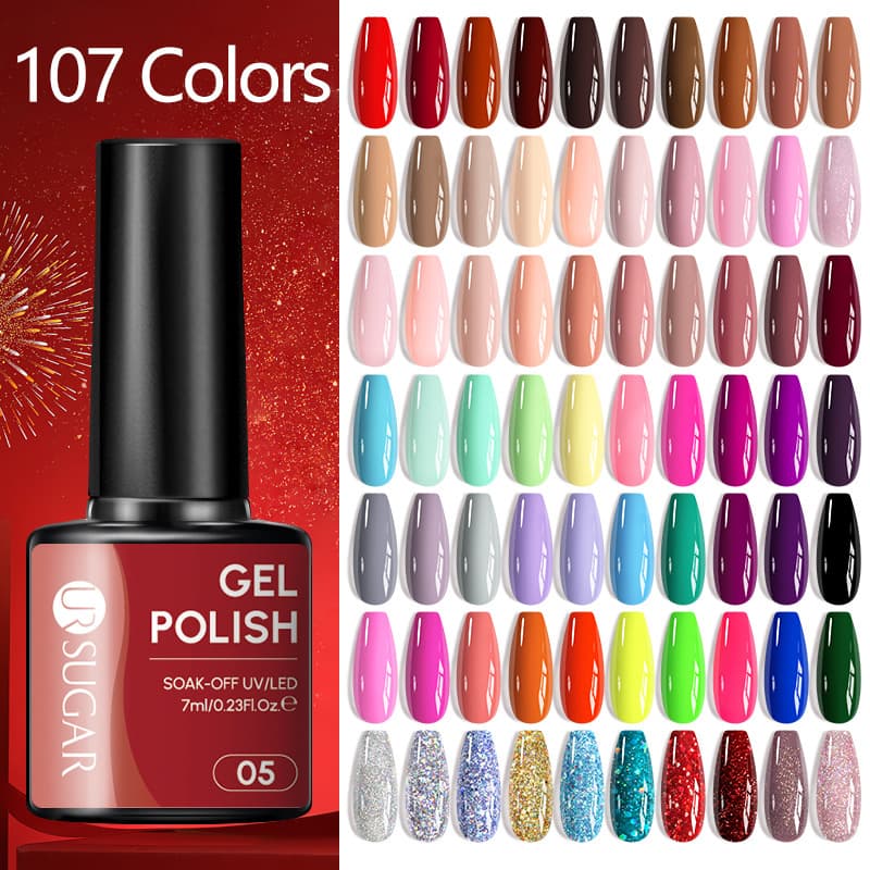 UR SUGAR Cross-Border New 107-Color Popular Nail Gel Set New Year Red Christmas Long-Lasting Nail Gel In Stock