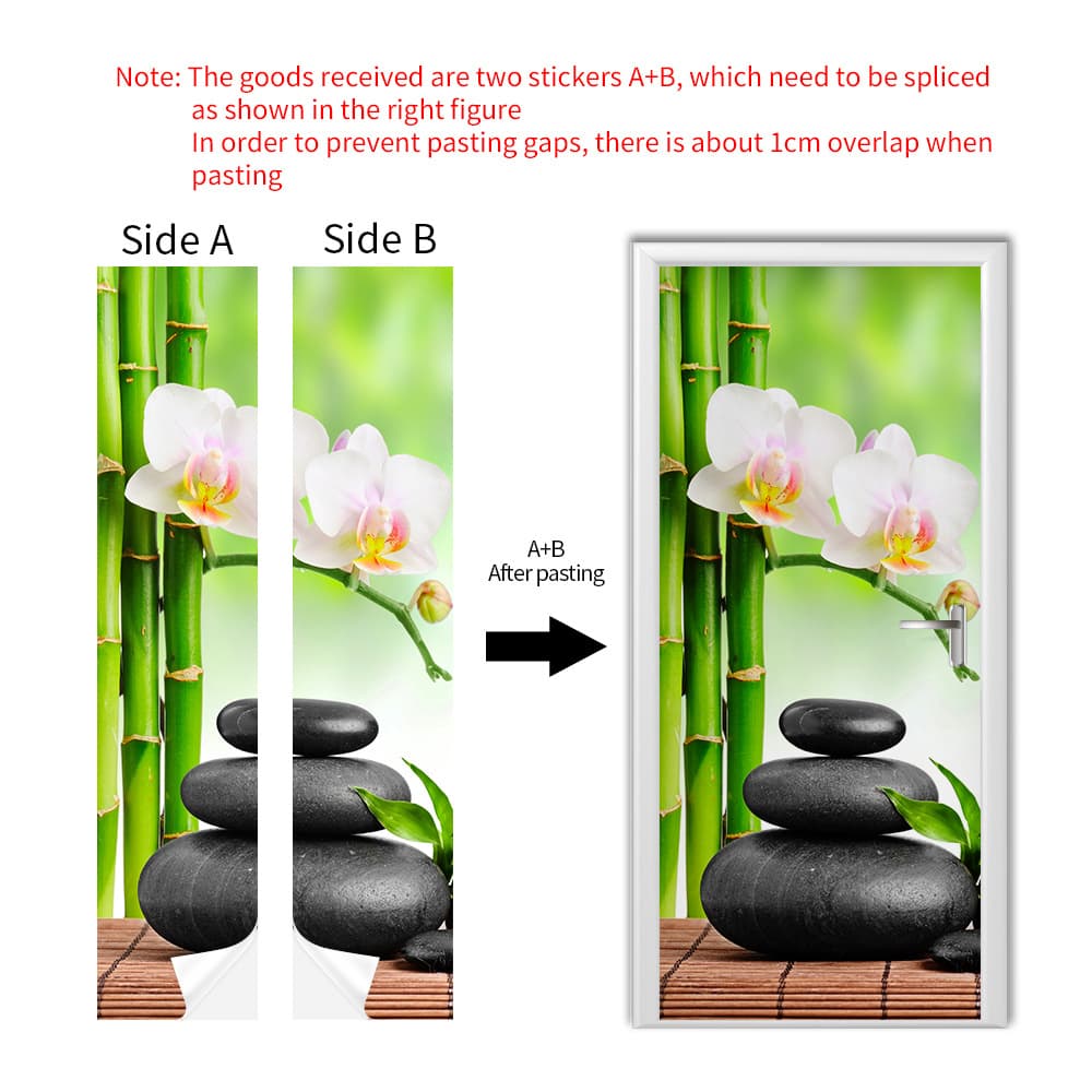 Removable Self-Adhesive Waterproof Door Sticker, Rental Room Wall Decoration, Drop Shipping