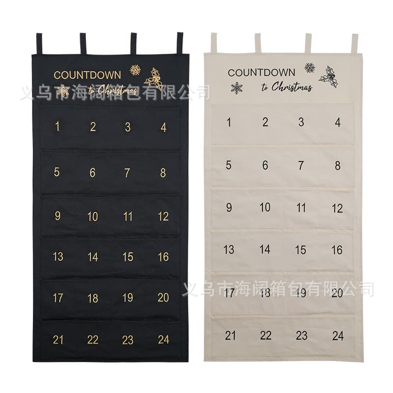 Christmas Advent Calendar Bag, New Christmas Countdown Hanging Bag, Gift Bag, Countdown Pouch, Festive Calendar Bag