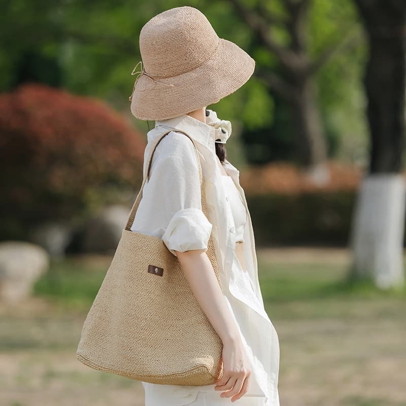 Woven Women's Underarm Tote Bag, Large Capacity Summer Commuting Raffia Straw Shoulder Bag, Wholesale