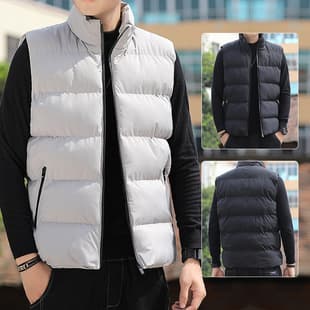 Vest Men Autumn Winter New Cotton Coat Sleeveless Vest Korean Trend Silk Cotton Jacket Autumn Winter Outerwear Men's Clothing