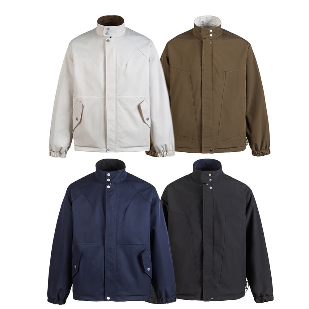 [Reversible] Mountain Outdoor Functional City Commuter Cargo Jacket Unisex Loose Stand Collar Harrington Jacket