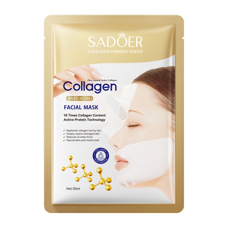 Cross-border spot whitening and brightening segmented face mask, SADOER collagen moisturizing and hydrating face mask, foreign trade factory.