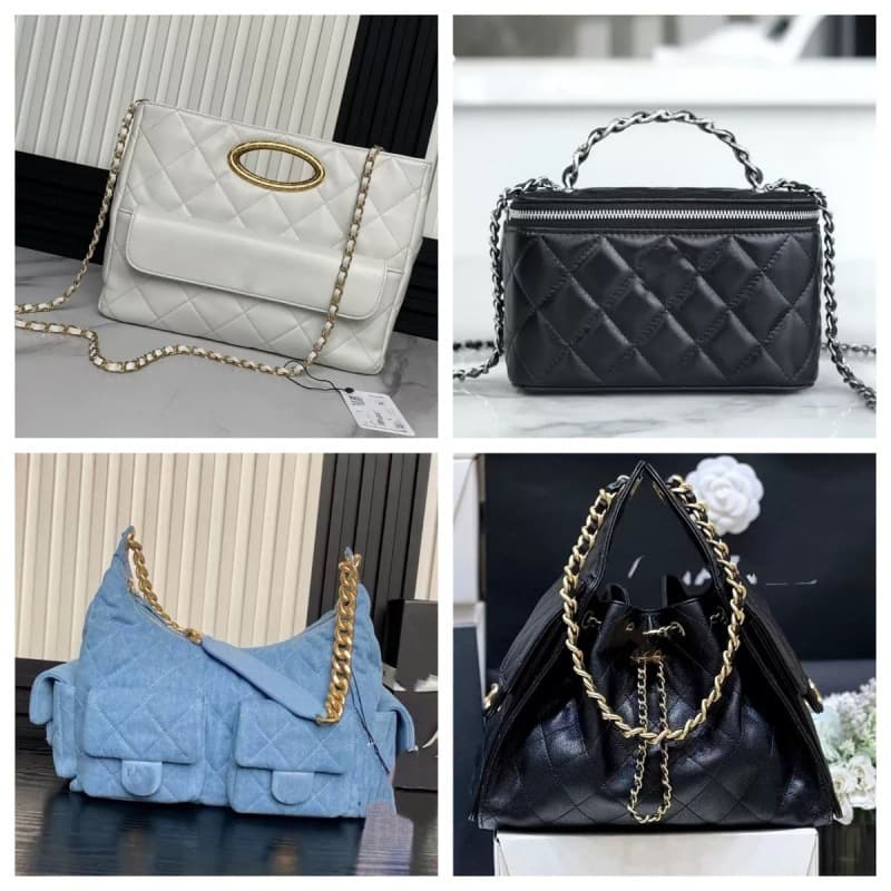 (Guangzhou Cross-border High Version) Chanel-style 19bag WOC Lambskin Quilted Chain Real Leather Handbag Shoulder Bag for Women