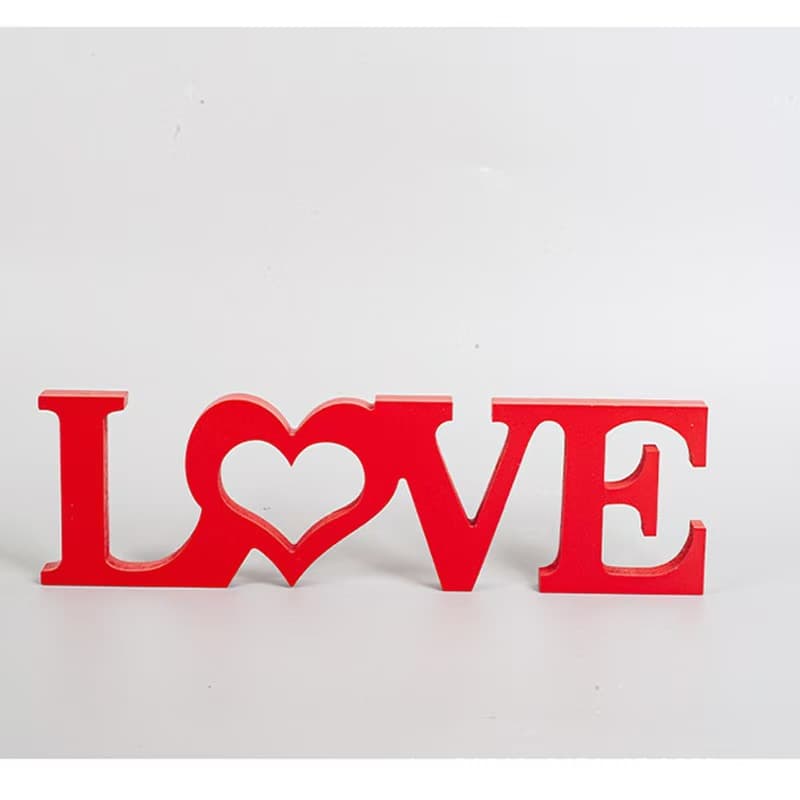 Cross-border Hot-selling Love Wooden Ornament Figurine Valentine's Day Letter Decoration Desktop Wooden Letter Ornament