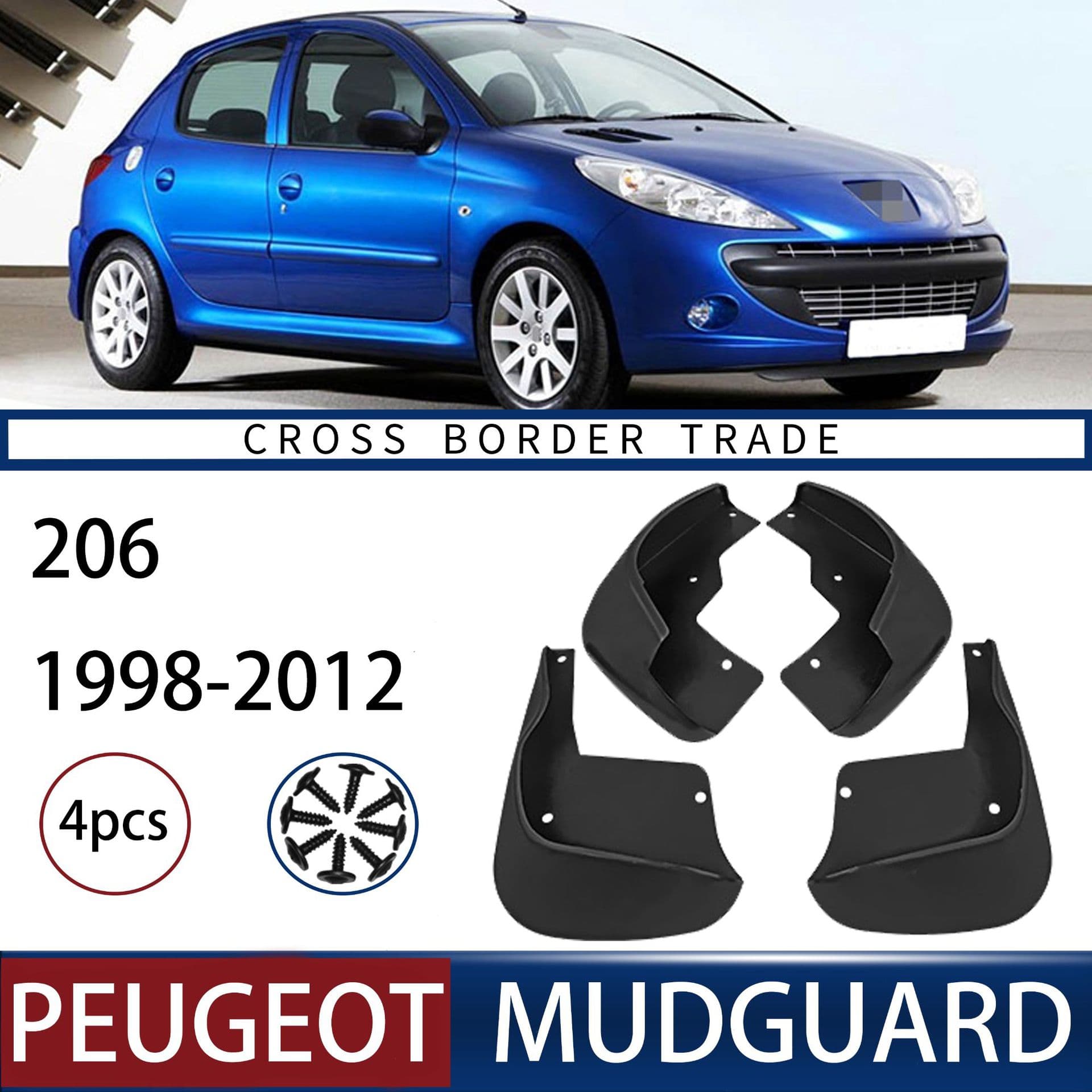 Fender for Peugeot 206 1998-2012 Car Mud Flaps Export Cross-border Mudguard