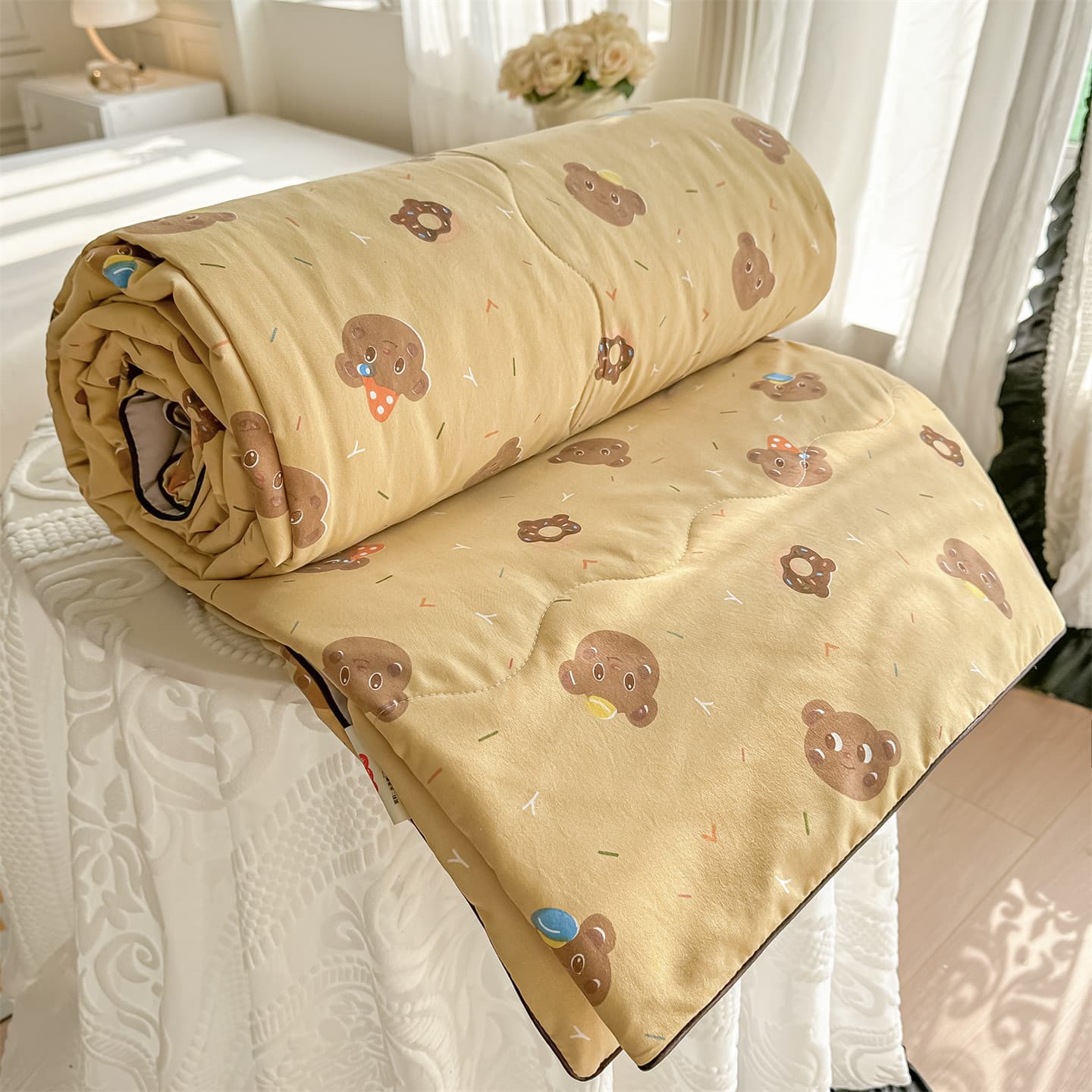 Summer Ins Style Fresh A-Grade Washed Cotton Crinkled Gauze Summer Quilt, Dorm Air Conditioning Blanket, Thin Summer Blanket Core