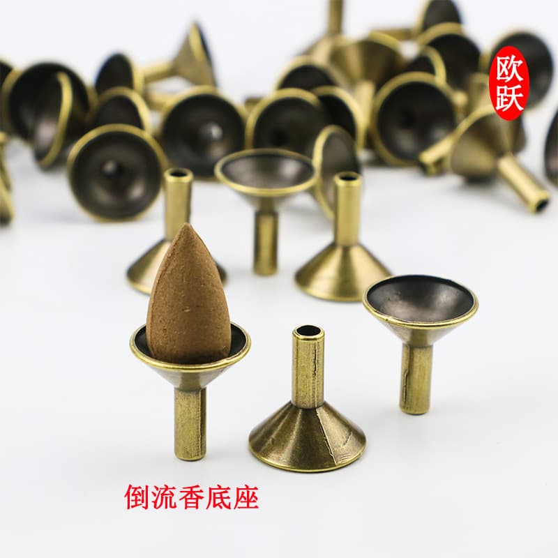 Factory Wholesale Reverse Flow Incense Base Accessories, Zinc Alloy Incense Holder, Cone Incense Stand, Metal Incense Holder, Popular Reverse Flow Incense Set