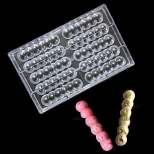Semi-Circle Caterpillar Chocolate Mold PC Plastic Chocolate Hemisphere Candy Mold Long Strip Cake Baking