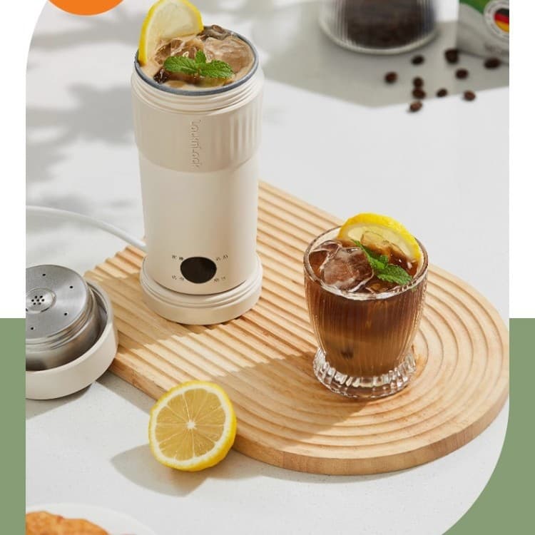 LocknLock Portable Electric Heating Cup Automatic Stirring Milk Frother Small Office Travel Coffee Heating and Frothing Cup