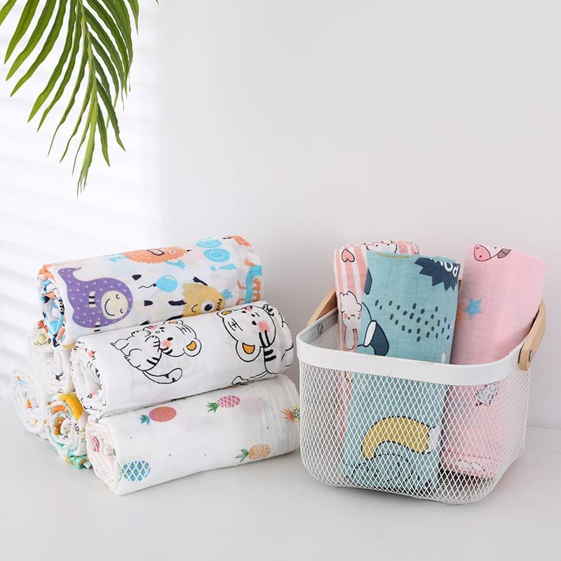 Newborn Gauze Swaddle Blanket, Double-Layer Gauze Bath Towel, Thin Wrap Blanket, Gauze Cover Blanket 120*150