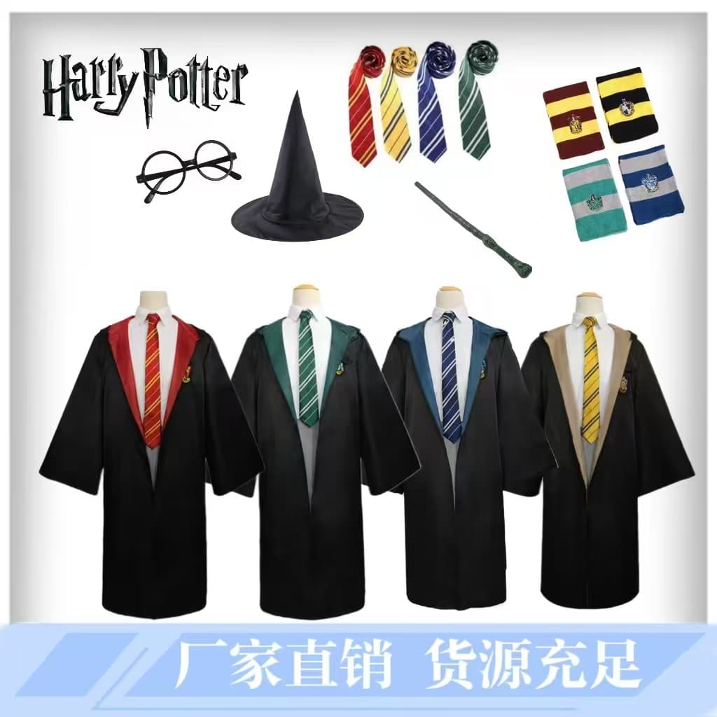 Harry Potter Cosplay Costume Full Set Gryffindor Kids Magic Robe Performance School Uniform Wizard Robe