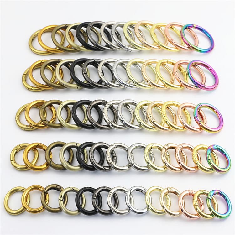 Bag accessories: 6/1 inch/2.5-inch open spring ring, connecting buckle, round bag strap handle, rainbow gold.