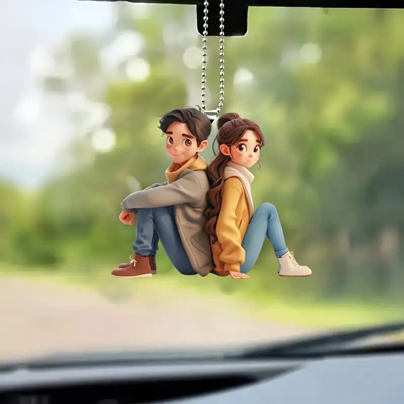 Cross-border Love each other forever Valentine's Day Couple Acrylic Bag Keychain Pendant