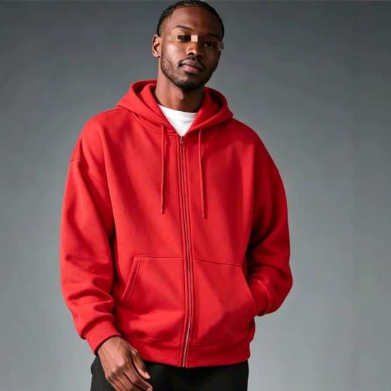 2026 New Cross-Border Solid Color Zipper Hoodie Men's Women's Basic Spring/Autumn Loose Casual Cardigan Jacket