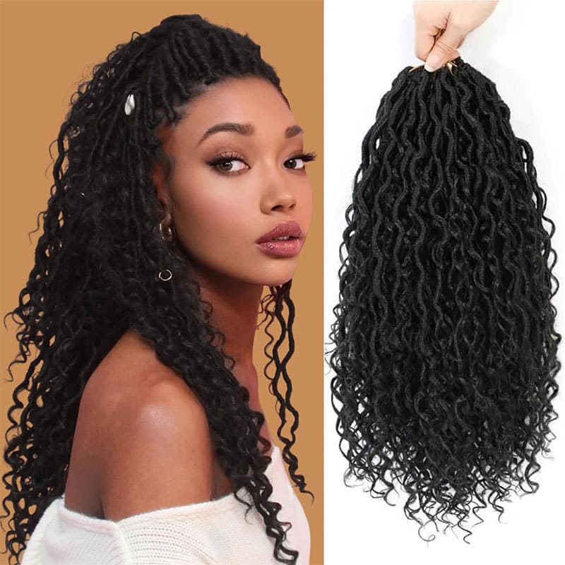 African Dreadlocks Crochet Hair 10/14inch Faux Goddess River Locs Synthetic Fiber Dreadlocks Wig