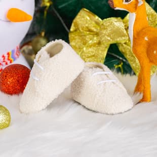 Cross-border Autumn/Winter Cotton Shoes 0-1 Year Baby Shoes Soft Sole Plush Walking Shoes Non-slip Baby Shoes