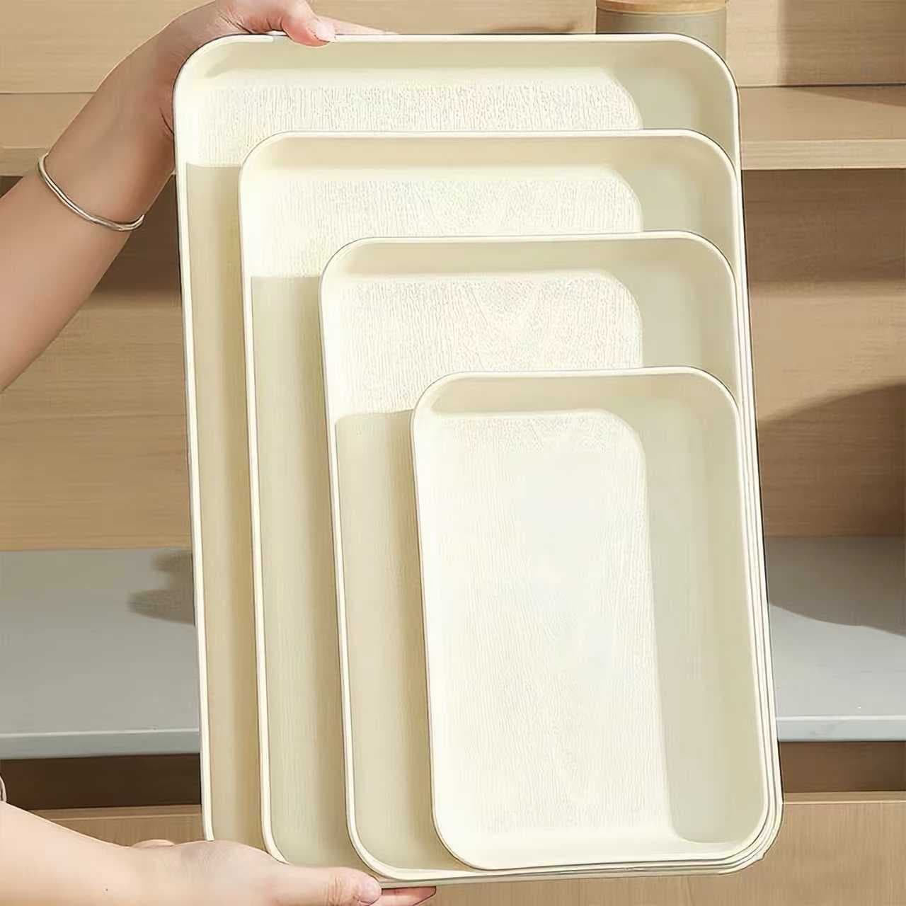 Plastic non-slip tray rectangular deepened tea tray commercial restaurant restaurant serving fast food tray home cup storage
