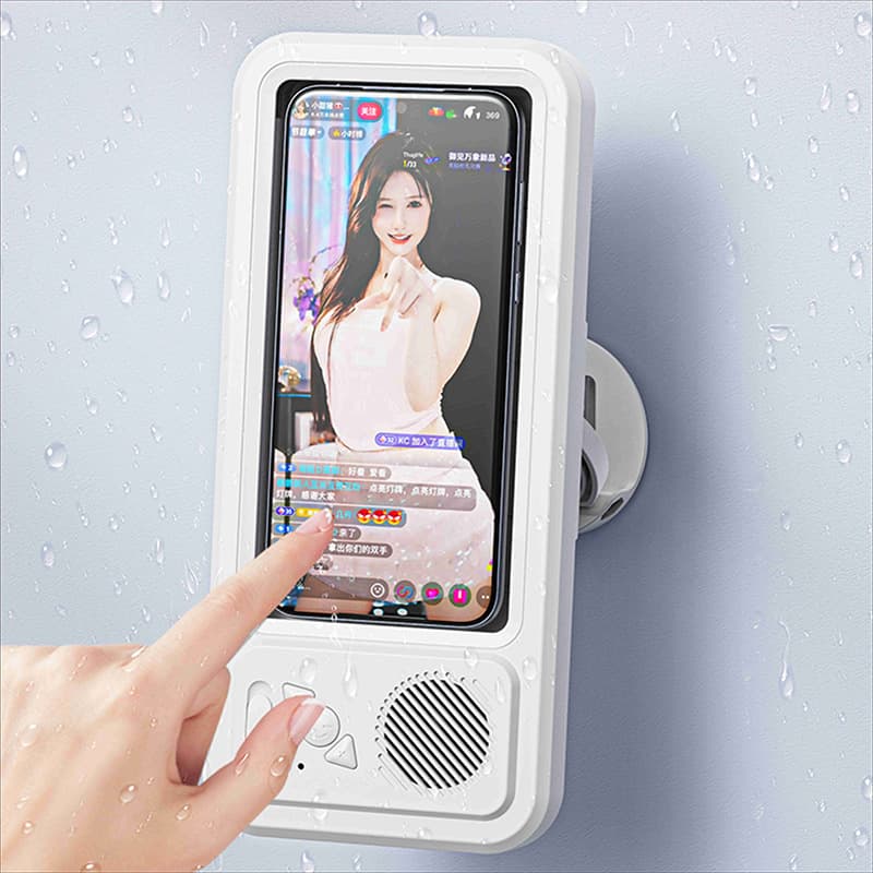 Cross-Best-Selling Z07 Waterproof Bathroom Phone Box Bluetooth Speaker Shower TV Watching Phone Holder Touch Screen