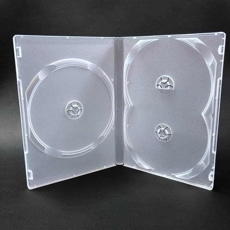 Ming 3-Disc 14mm Semi-Transparent CD/DVD Plastic Case, Triple Disc Packaging Box