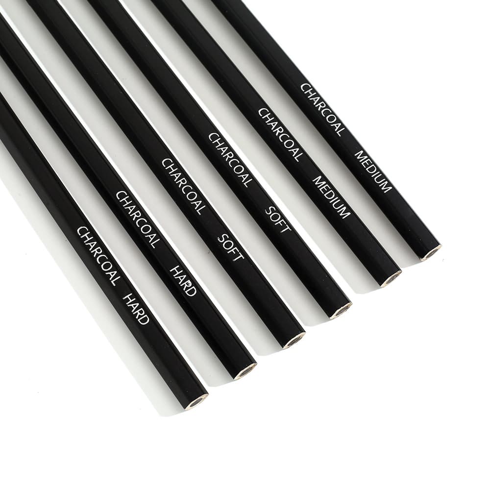 Charcoal Pencil Clearance Hexagonal Black Charcoal Pencil for Sketching Drawing Art Students