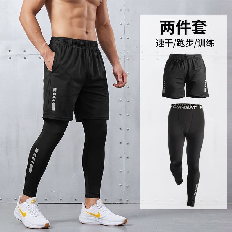 Tight Fit Fitness Shorts Running High Elasticity Sportswear Quick-Dry Basketball Compression Training Base Layer Set