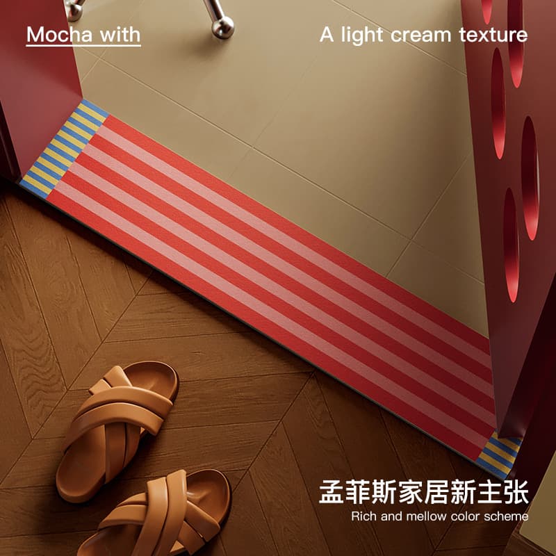 Memphis Rhapsody Dopamine Threshold Stone Mat, Bathroom Absorbent Pad, Ultra-narrow Anti-slip Entry Mat for Restroom Door