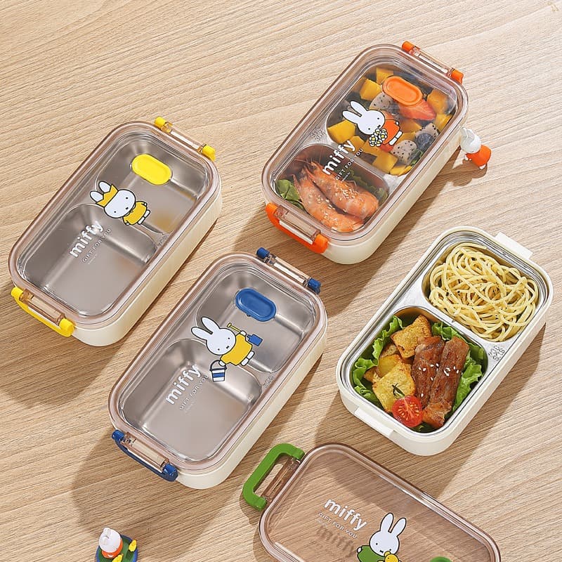 Miffy single-layer 304 stainless steel lunch box insulated adult student lunch box with compartments portable lunch box