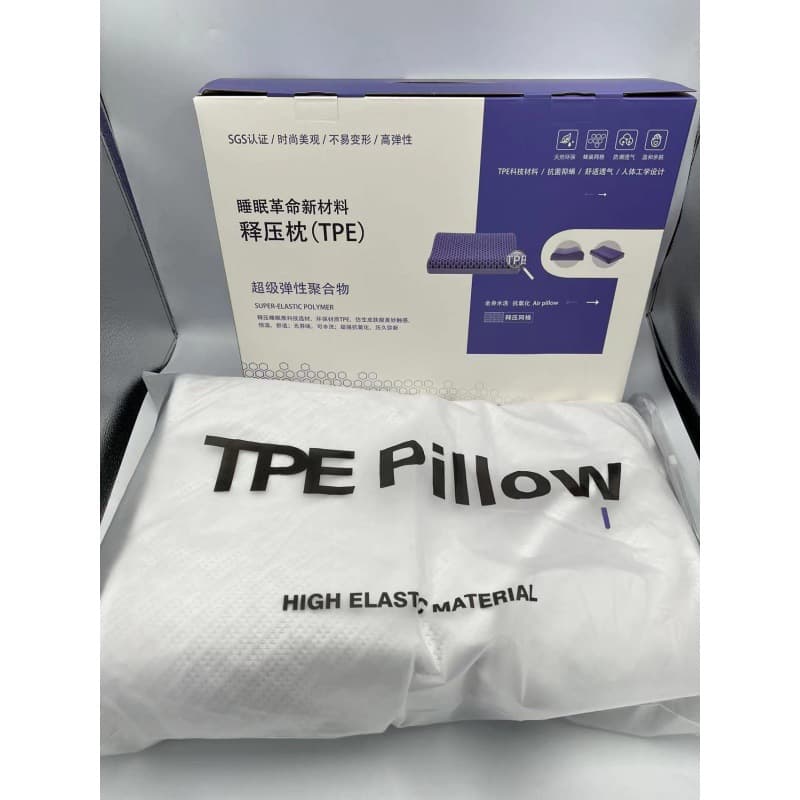 Gel Pillow TPE Pressure Relief Pillow Honeycomb Pillow Washable Neck Support Pillow Curved Breathable Pillow