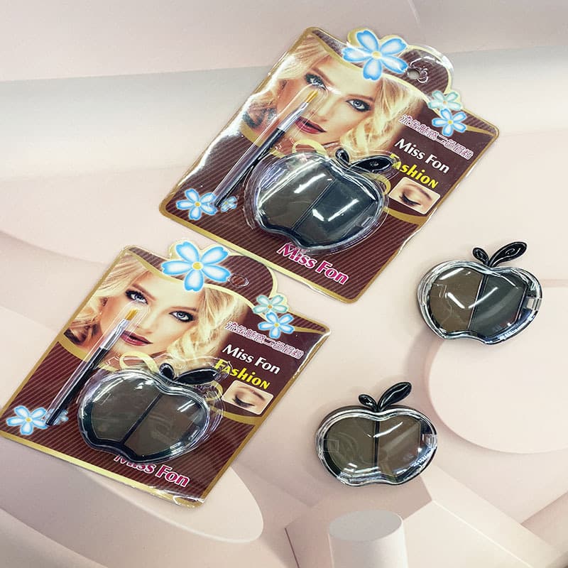 New Cross-Border E-commerce Apple-Shaped Dual-Color Eyebrow Powder with Brush Set Wholesale Dual-Color Gradient Eyebrow Powder
