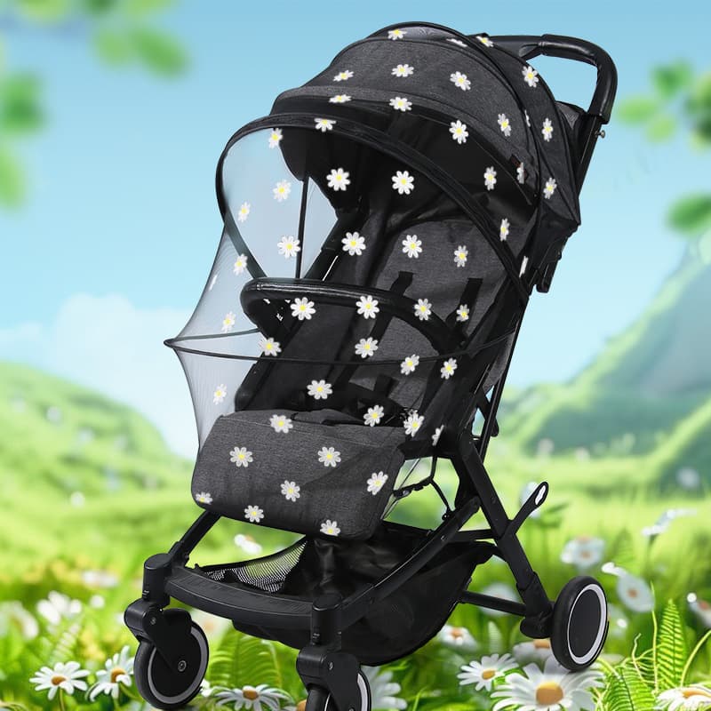 Full Coverage Baby Stroller Mosquito Net, Dense Mesh Anti-Mosquito and Insect, High-View Stroller Anti-Pest